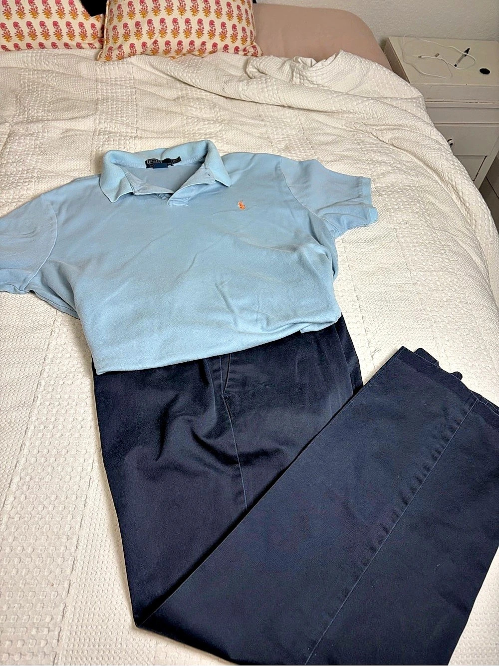 Polo Ralph Lauren Custom Fit Cotton Mesh Polo Shirt Blue large
